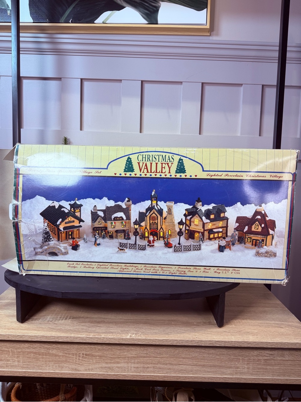 Christmas Valley Lighted Porcelain Christmas Village Set 5 Buildings and More